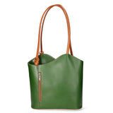 Fabiola Borsa a spalla da donna 100% pelle 9039-VERDE CUOIO Gave Lux