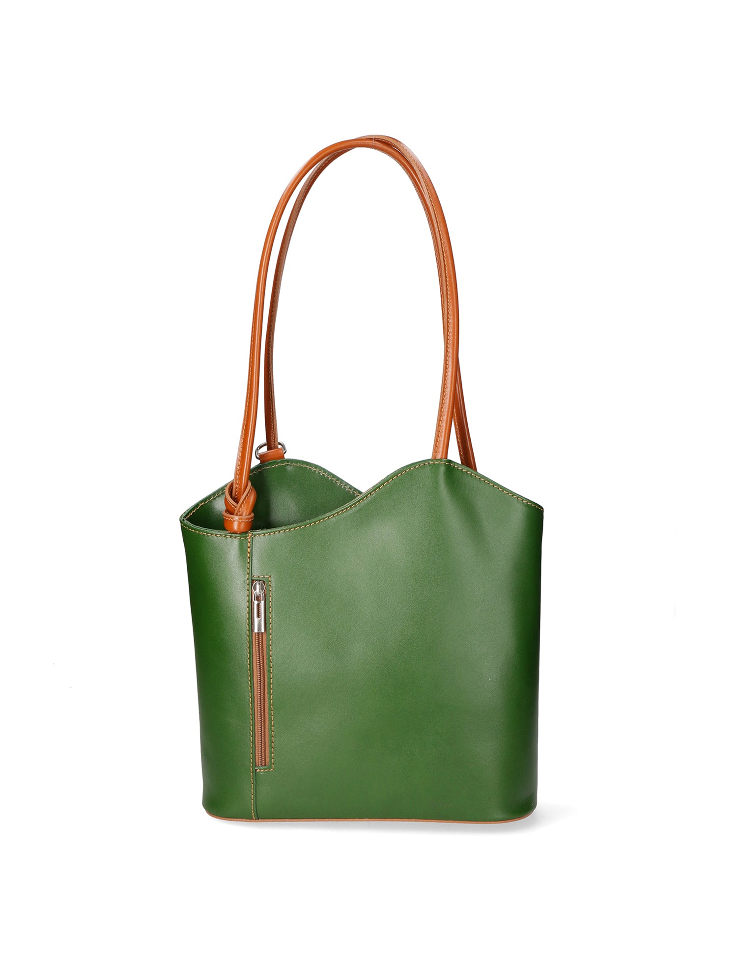 Fabiola Borsa a spalla da donna 100% pelle 9039-VERDE CUOIO Gave Lux