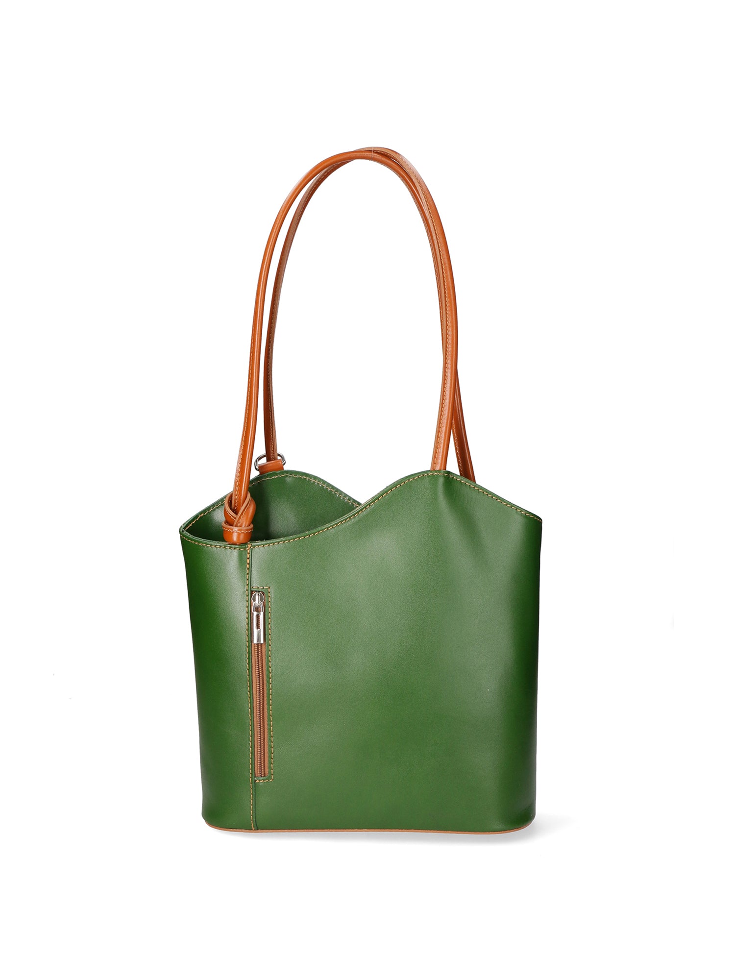 Fabiola Borsa a spalla da donna 100% pelle 9039-VERDE CUOIO Gave Lux