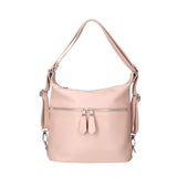 Women's White Convertible Shoulder Bag in Genuine Leather Made in Italy 30x26x9 cm