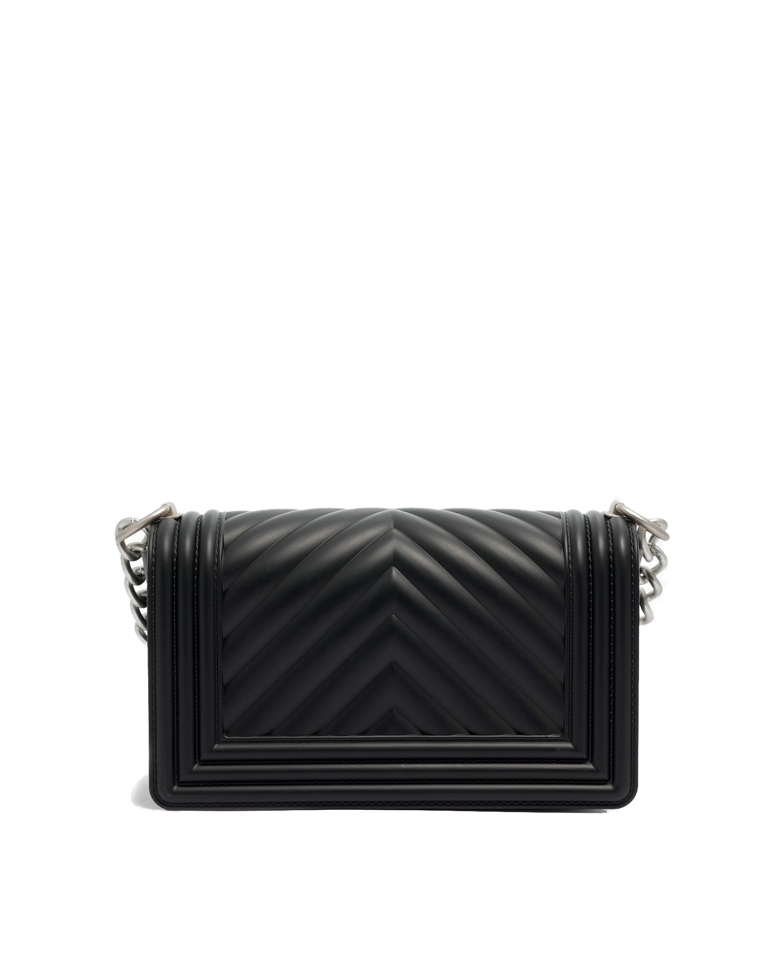 Borsa a mano da donna 100% Pvc FLAT S-BLACK + OFF SILVER Marc Ellis