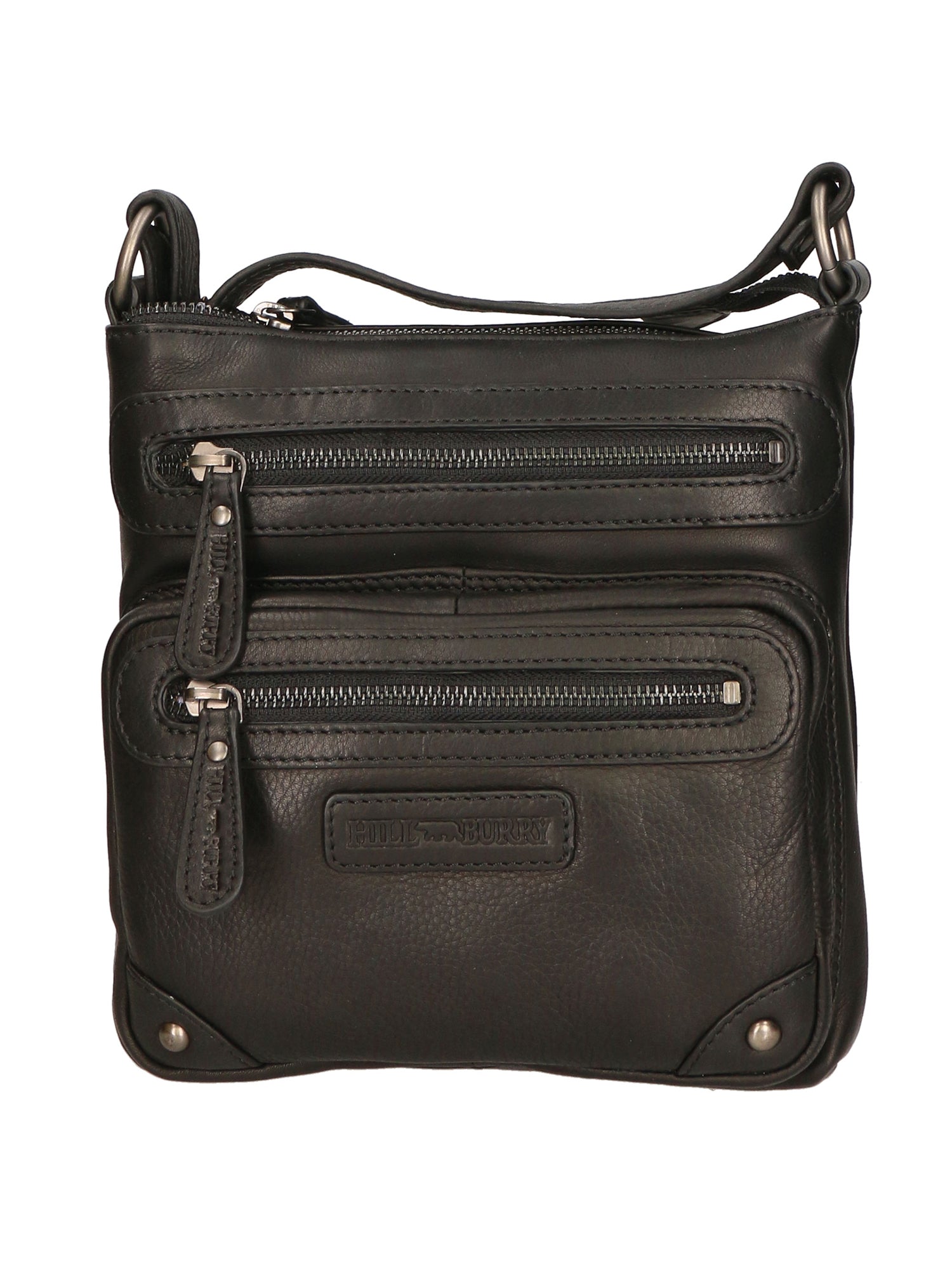 Borsa a tracolla da uomo Vera pelle RFID HILB-15118-NERO Hill Burry