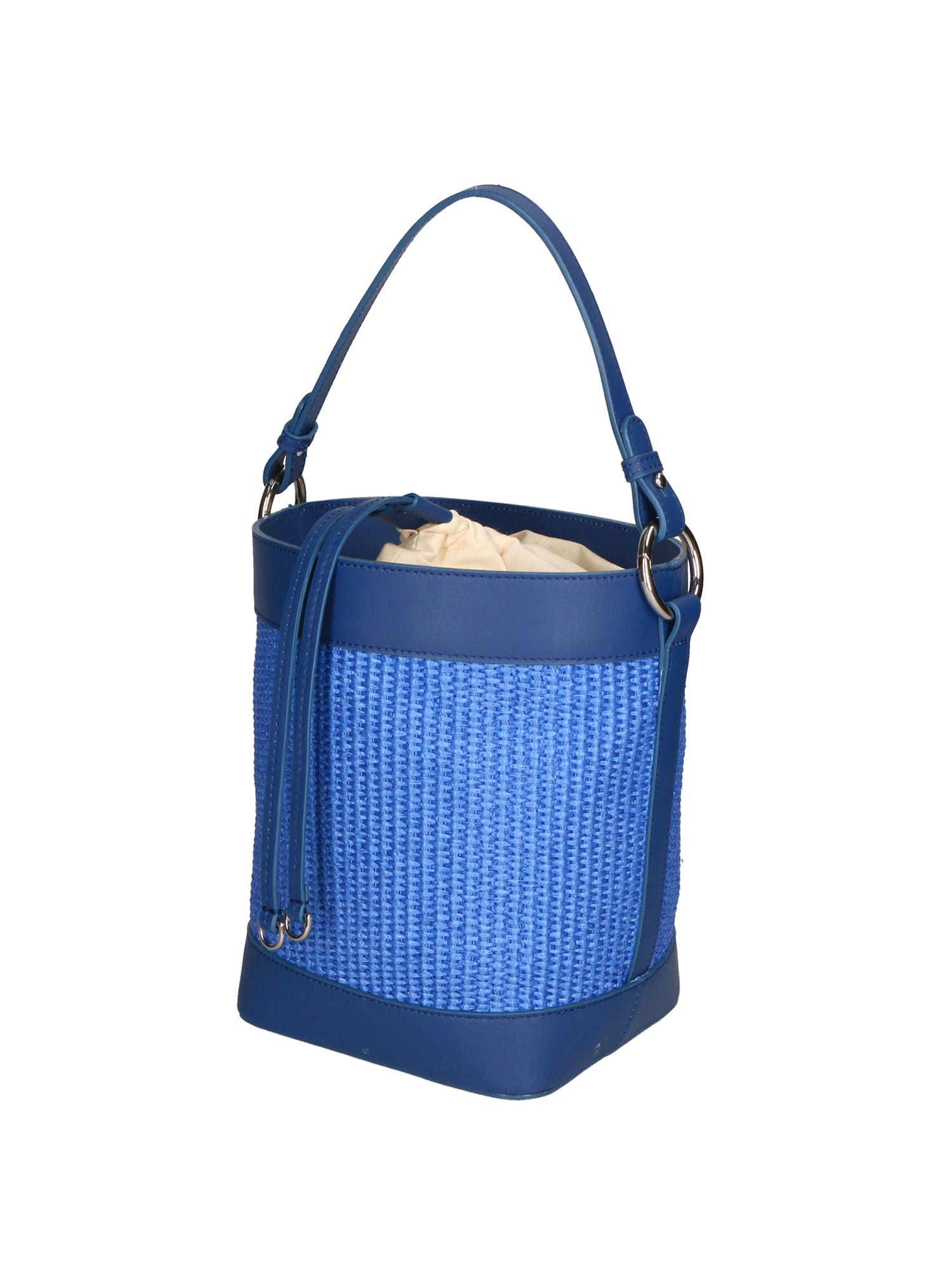 Borsa a secchiello da donna Misto pelle e tessuto MYB-05165-SS-530+S22 BLUETTE My Best Bag
