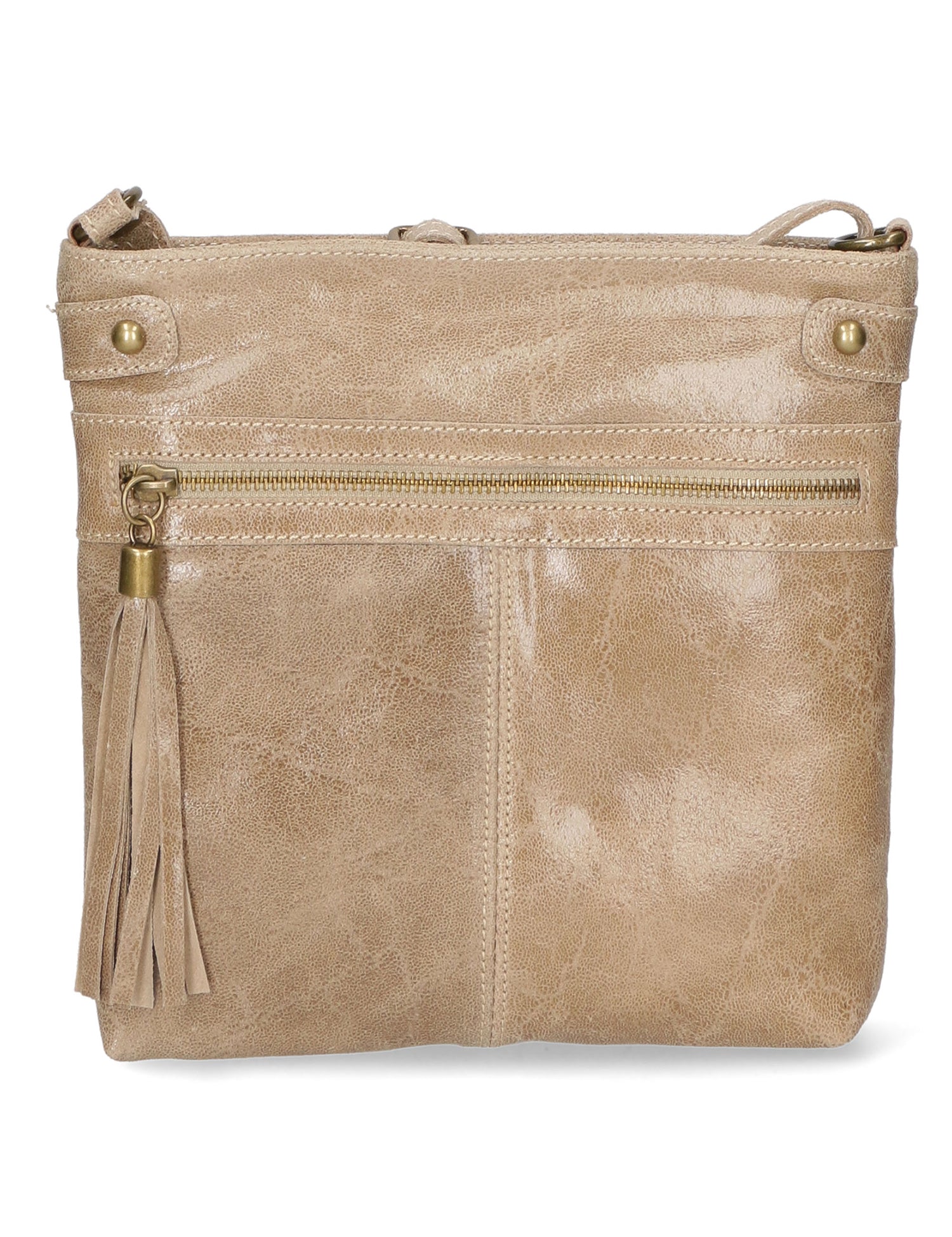 Carmen Borsa a tracolla da donna Vera pelle 10034-TAUPE Gave Lux