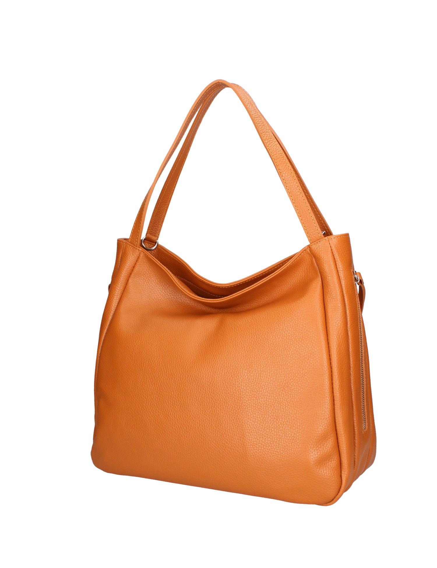 Borsa a spalla da donna Misto pelle e tessuto 07155-D44 CUOIO Roberta Rossi