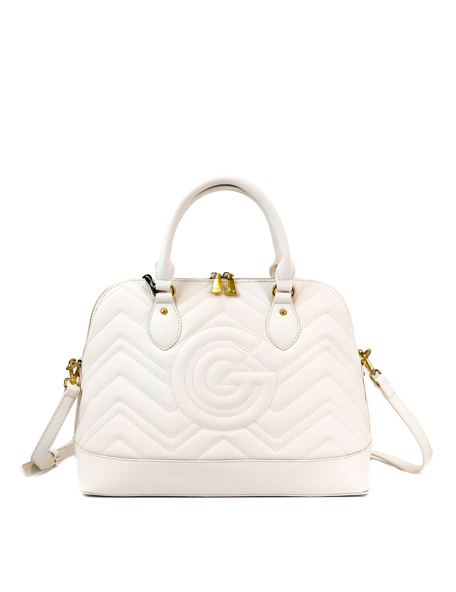 Borsa a mano da donna 100% pelle vegana PU GGB016CRM Gabriella G Firenze