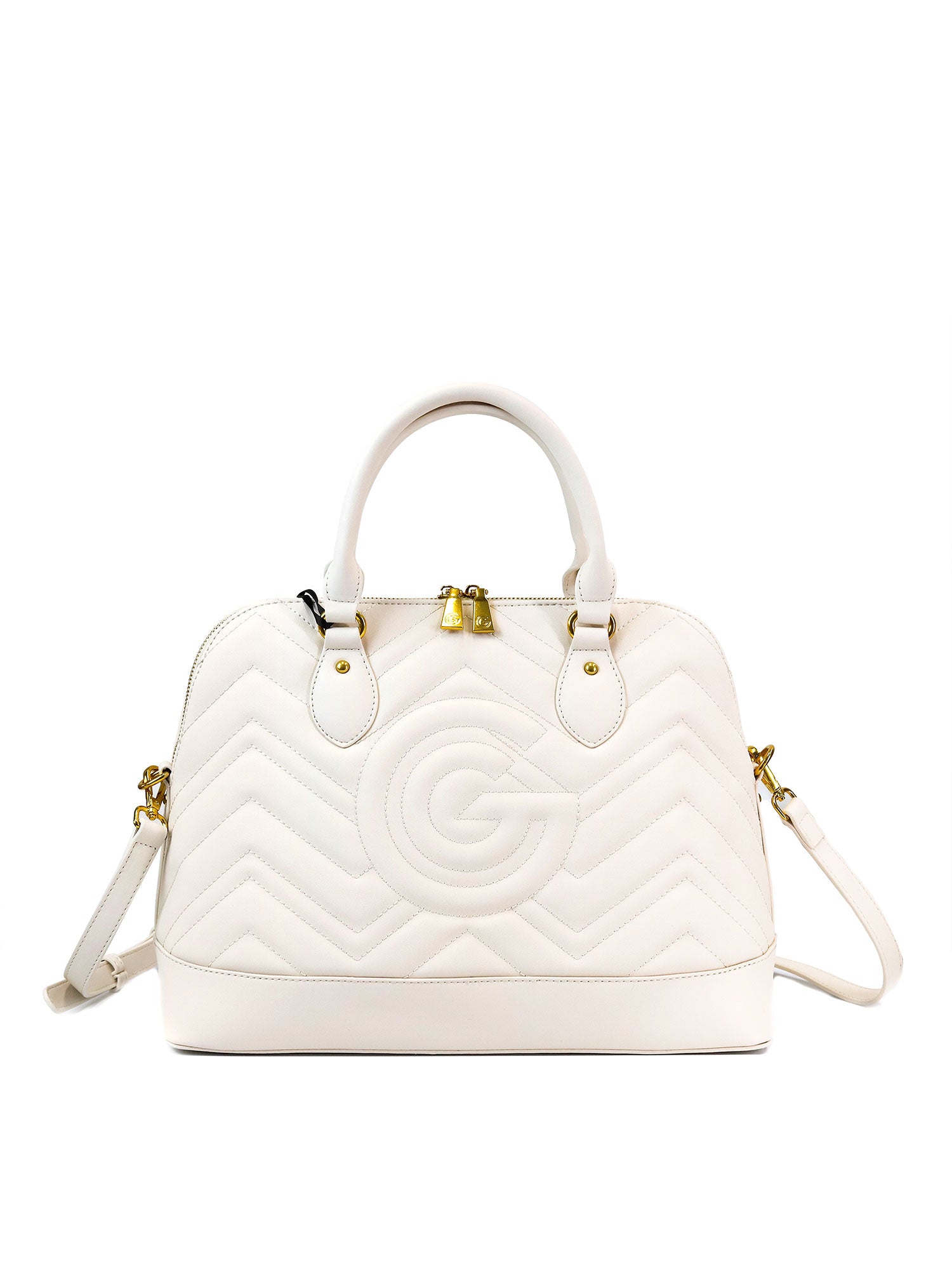 Borsa a mano da donna 100% pelle vegana PU GGB016CRM Gabriella G Firenze