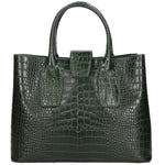 Letizia Borsa a mano da donna Pelle stampata croco 06542-VERDE SCURO Gave Lux