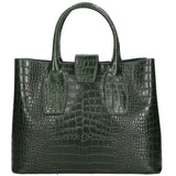 Letizia Borsa a mano da donna Pelle stampata croco 06542-VERDE SCURO Gave Lux
