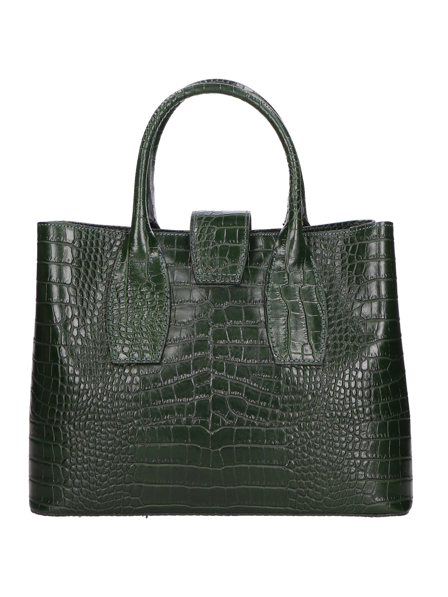 Letizia Borsa a mano da donna Pelle stampata croco 06542-VERDE SCURO Gave Lux