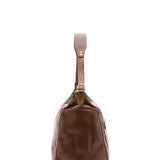 Borsa da viaggio unisex in vera pelle 100% cotone 4037-TESTA DI MORO Alessia Firenze