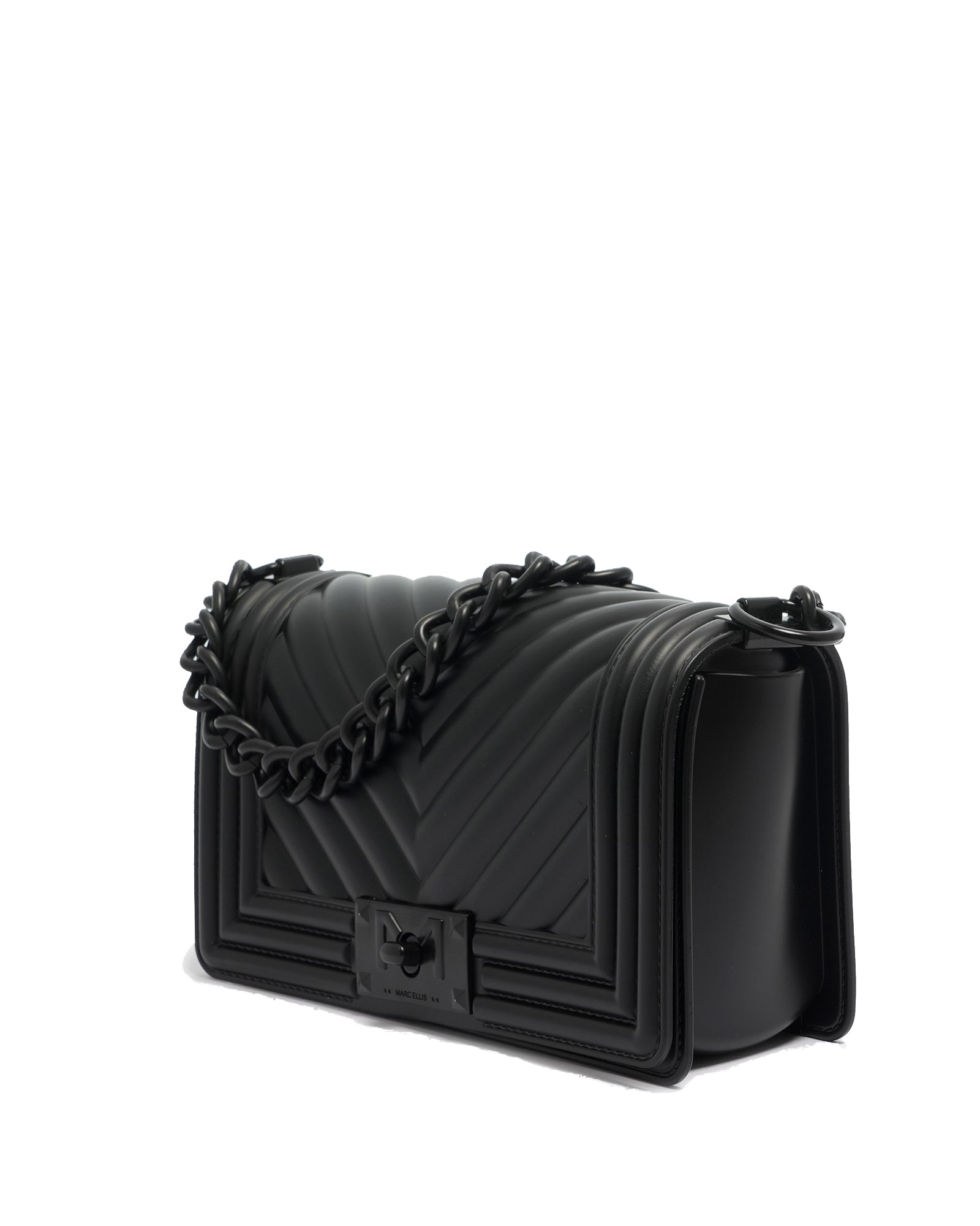 Borsa a mano da donna 100% Pvc FLAT S-BLACK Marc Ellis