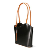 Fabiola Borsa a spalla da donna 100% pelle 9039-NERO CUOIO Gave Lux