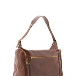 Borsa da viaggio unisex in vera pelle 100% cotone 4037-TESTA DI MORO Alessia Firenze
