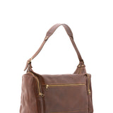 Borsa da viaggio unisex in vera pelle 100% cotone 4037-TESTA DI MORO Alessia Firenze