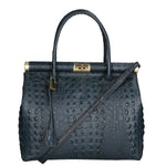 Deborah Borsa a mano da donna Pelle Croco Stampata 7727-C26 BLU SCURO Gave Lux