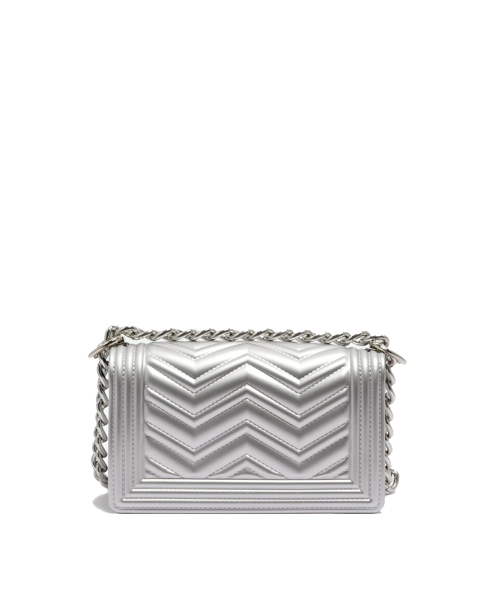 Borsa a mano da donna 100% Pvc FLAT XS MANHATTAN-SILVER Marc Ellis