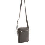 Borsa a tracolla uomo vera pelle Made in Italy 4313-NERO Alessia Firenze