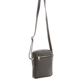 Borsa a tracolla uomo vera pelle Made in Italy 4313-NERO Alessia Firenze