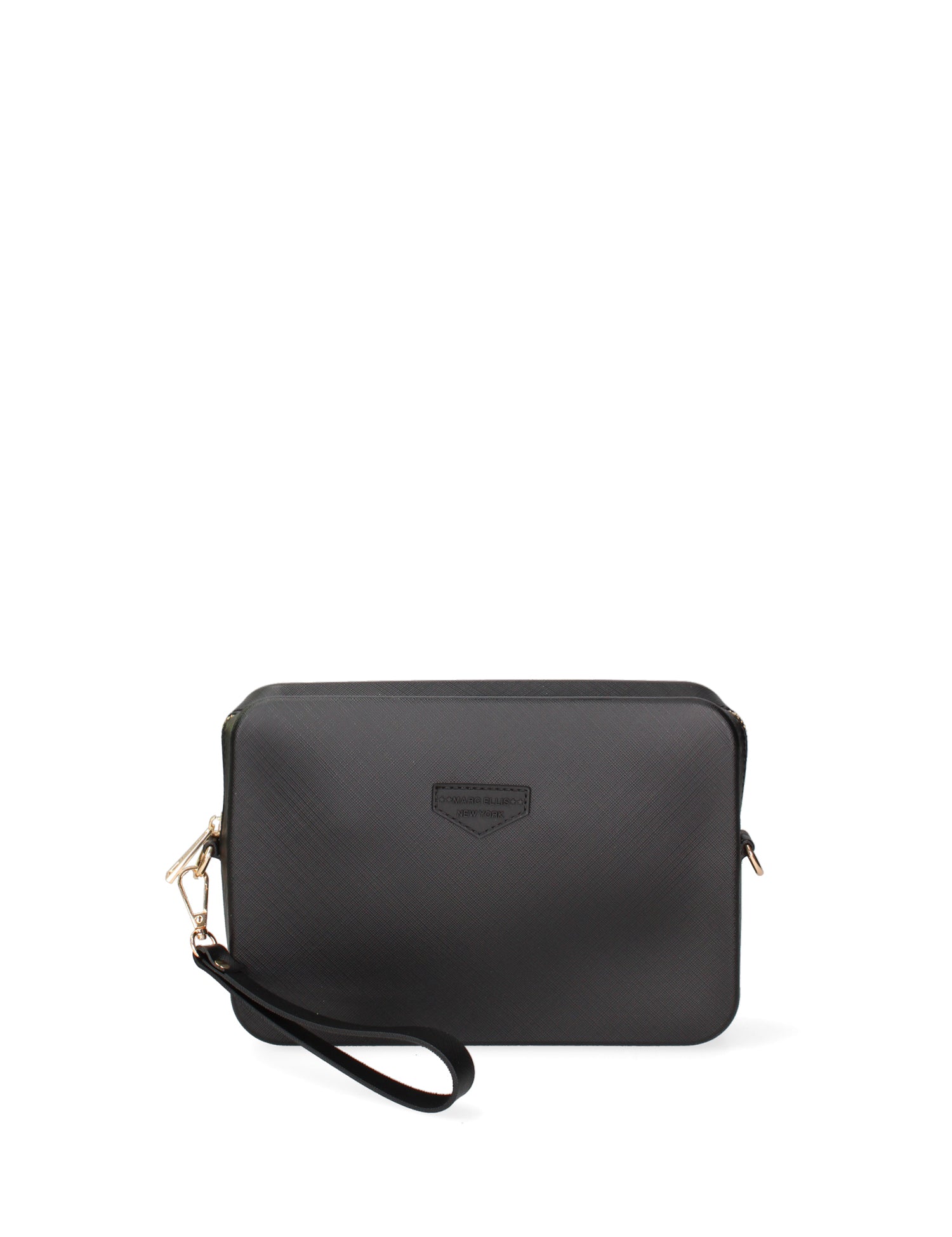 Borsa a tracolla da donna 100% Pvc FLAT-FLOWE-BLACK - LIGHT GOLD Marc Ellis