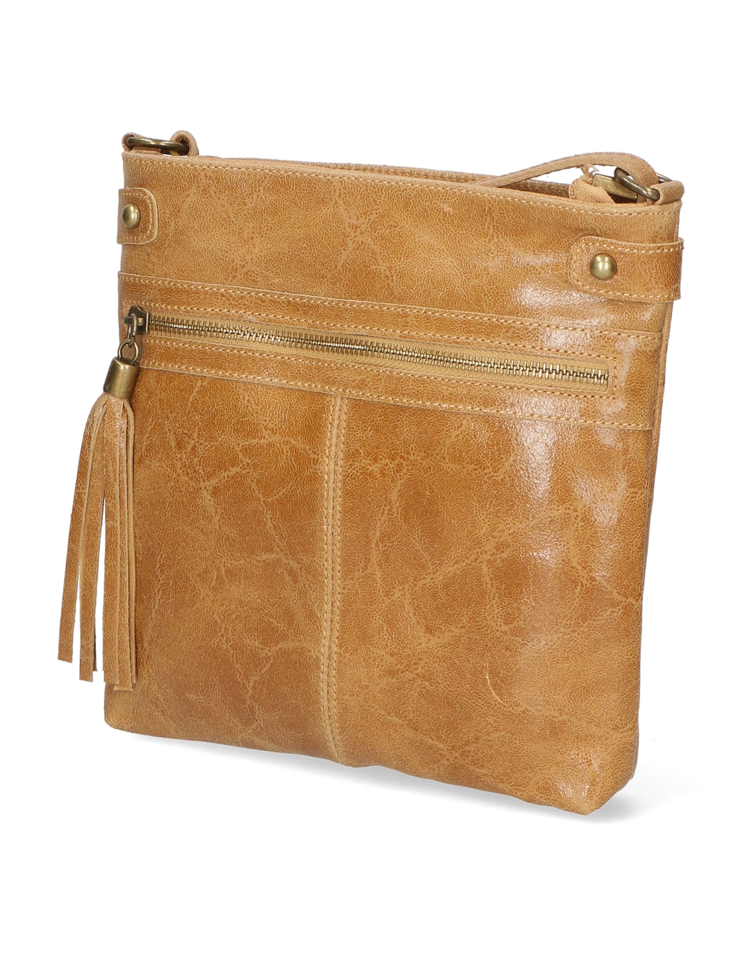 Carmen Borsa a tracolla da donna Vera pelle 10034-CUOIO Gave Lux