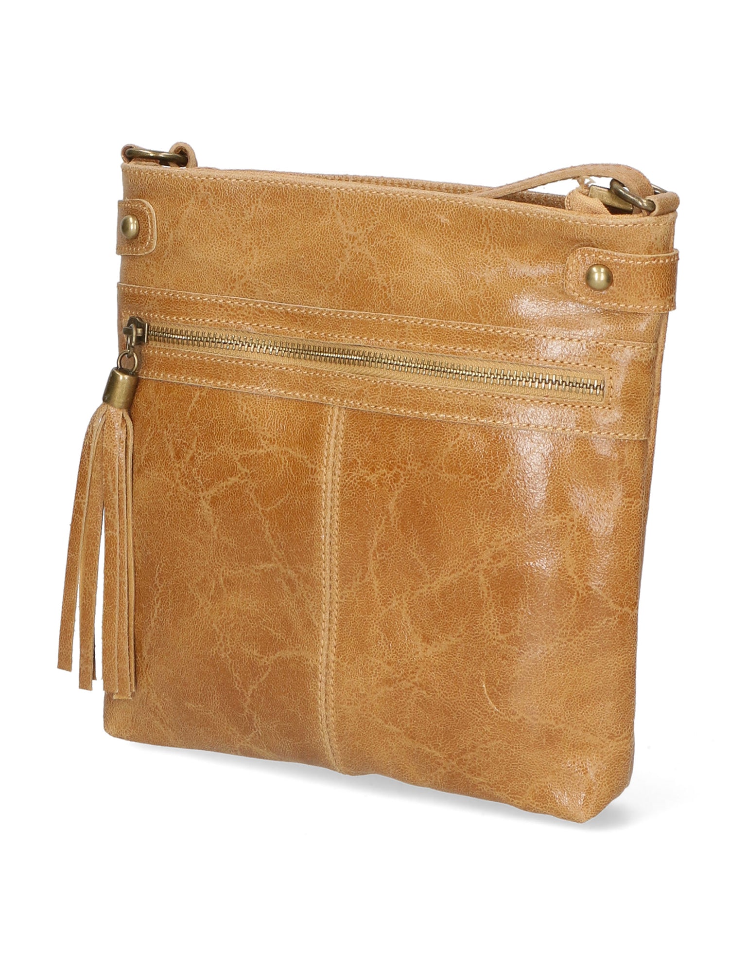 Carmen Borsa a tracolla da donna Vera pelle 10034-CUOIO Gave Lux