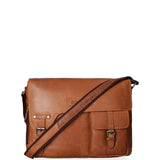 Borsa a tracolla da uomo 100% vera pelle HILB-3173-CUOIO Hill Burry