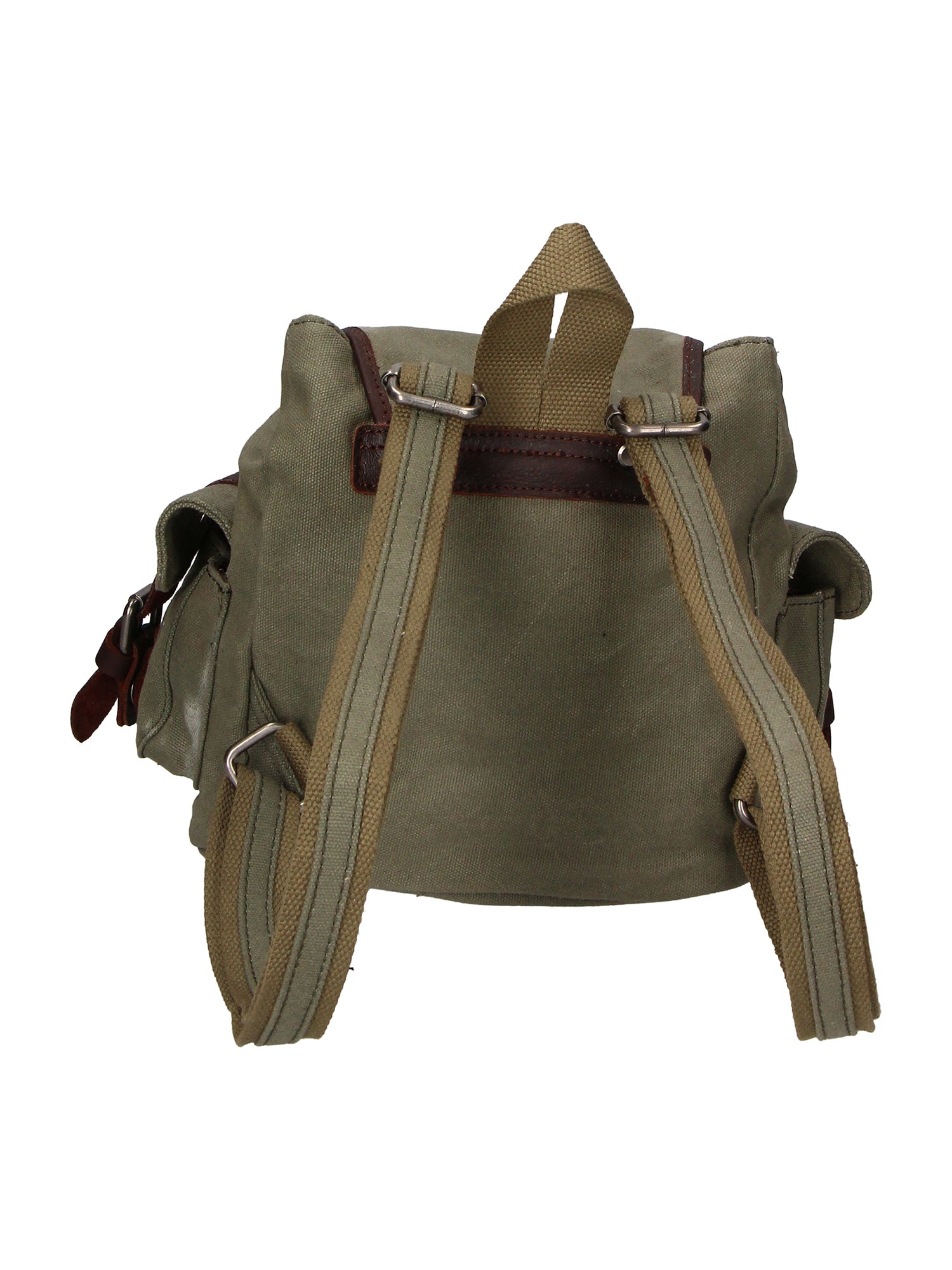Micaela ZG3006-VERDE GREEN Zaino unisex in canvas e vera pelle Gave Lux