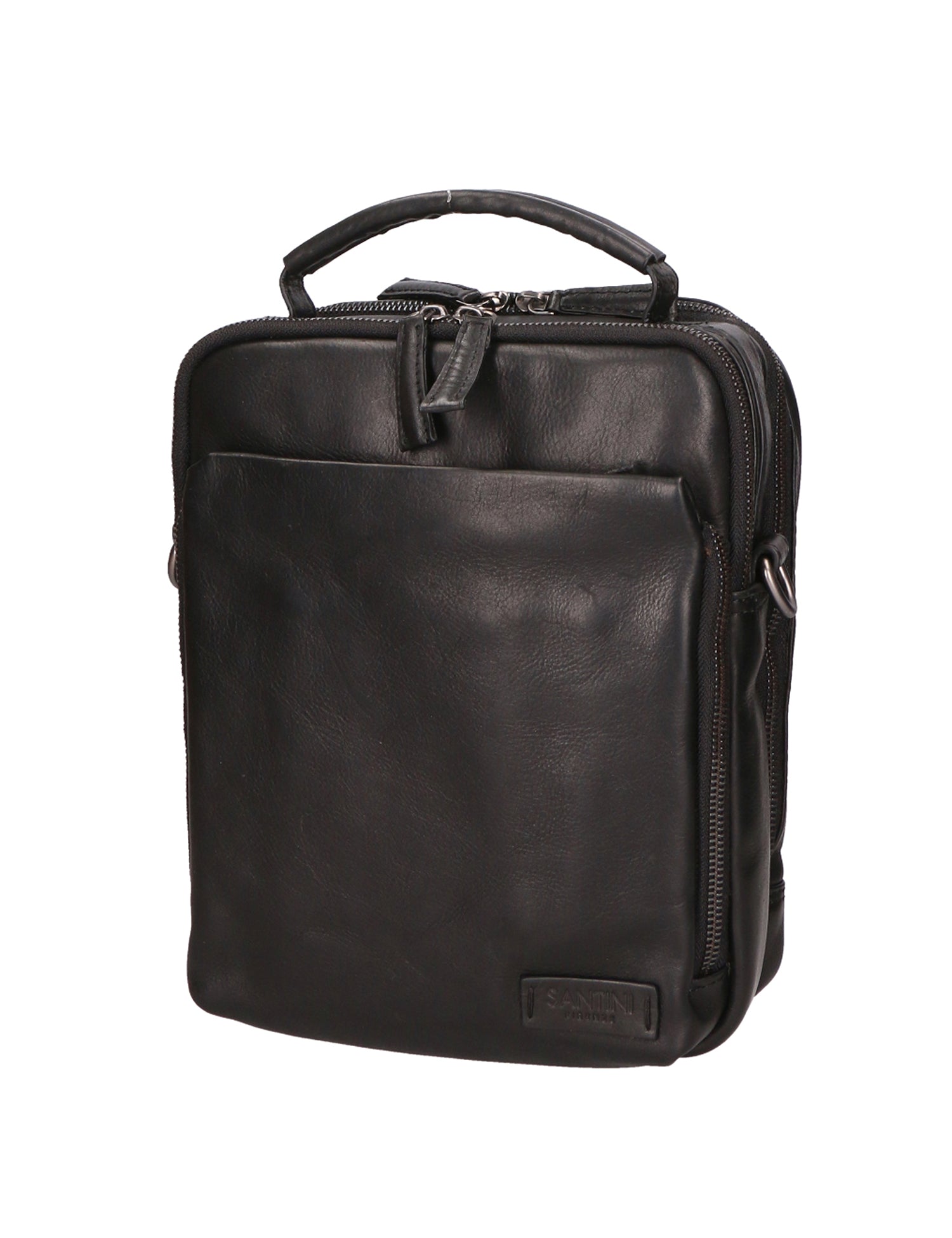 Borsa a mano unisex in vera pelle 100% Made in Italy SN5861647-BLACK Santini Firenze
