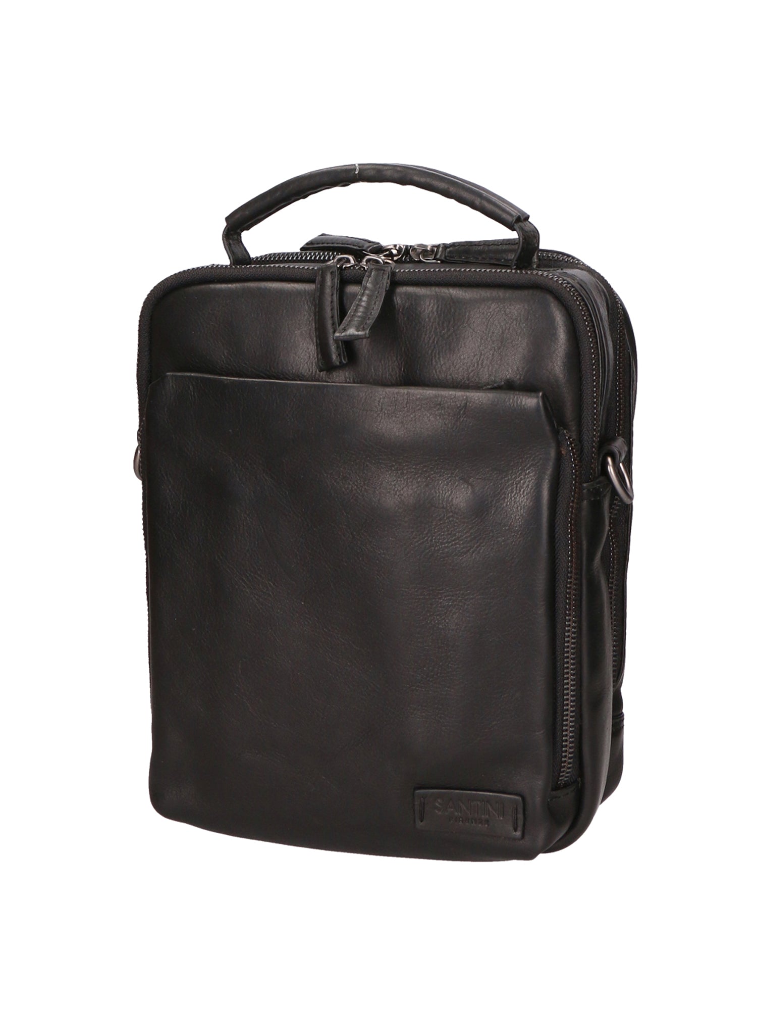 Borsa a mano unisex in vera pelle 100% Made in Italy SN5861647-BLACK Santini Firenze