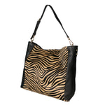 Asia Borsa a spalla da donna Vera pelle 05475-ZEBRA CUOIO NERO Gave Lux