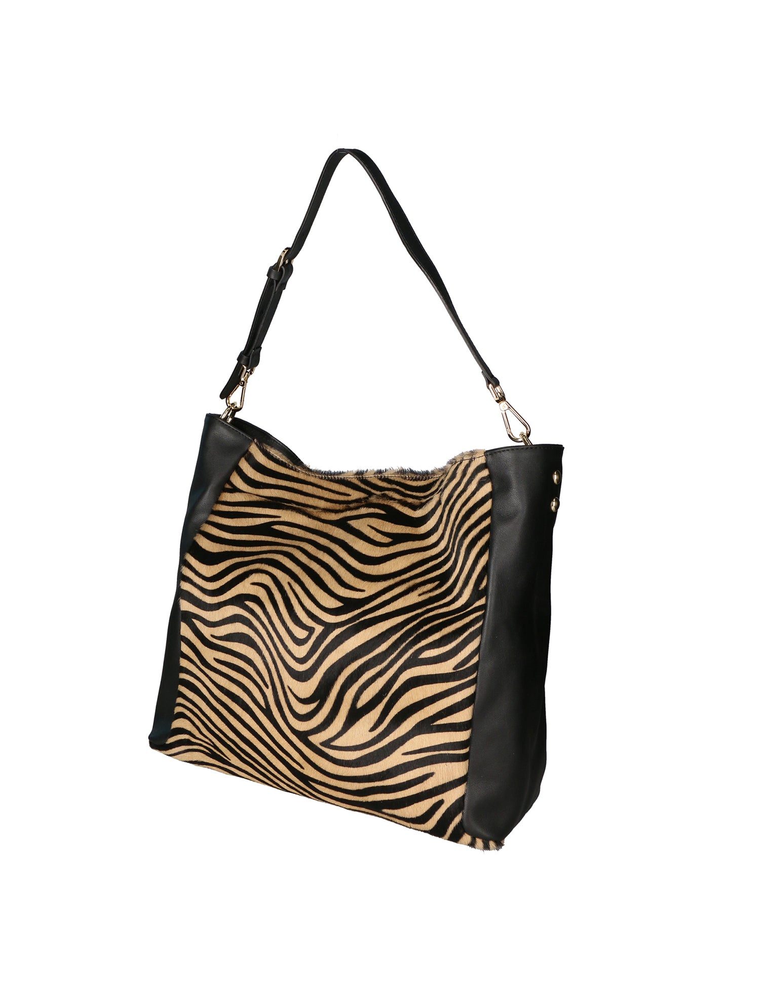 Asia Borsa a spalla da donna Vera pelle 05475-ZEBRA CUOIO NERO Gave Lux
