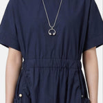Vestito in Cotone Blu Scuro