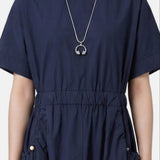 Vestito in Cotone Blu Scuro