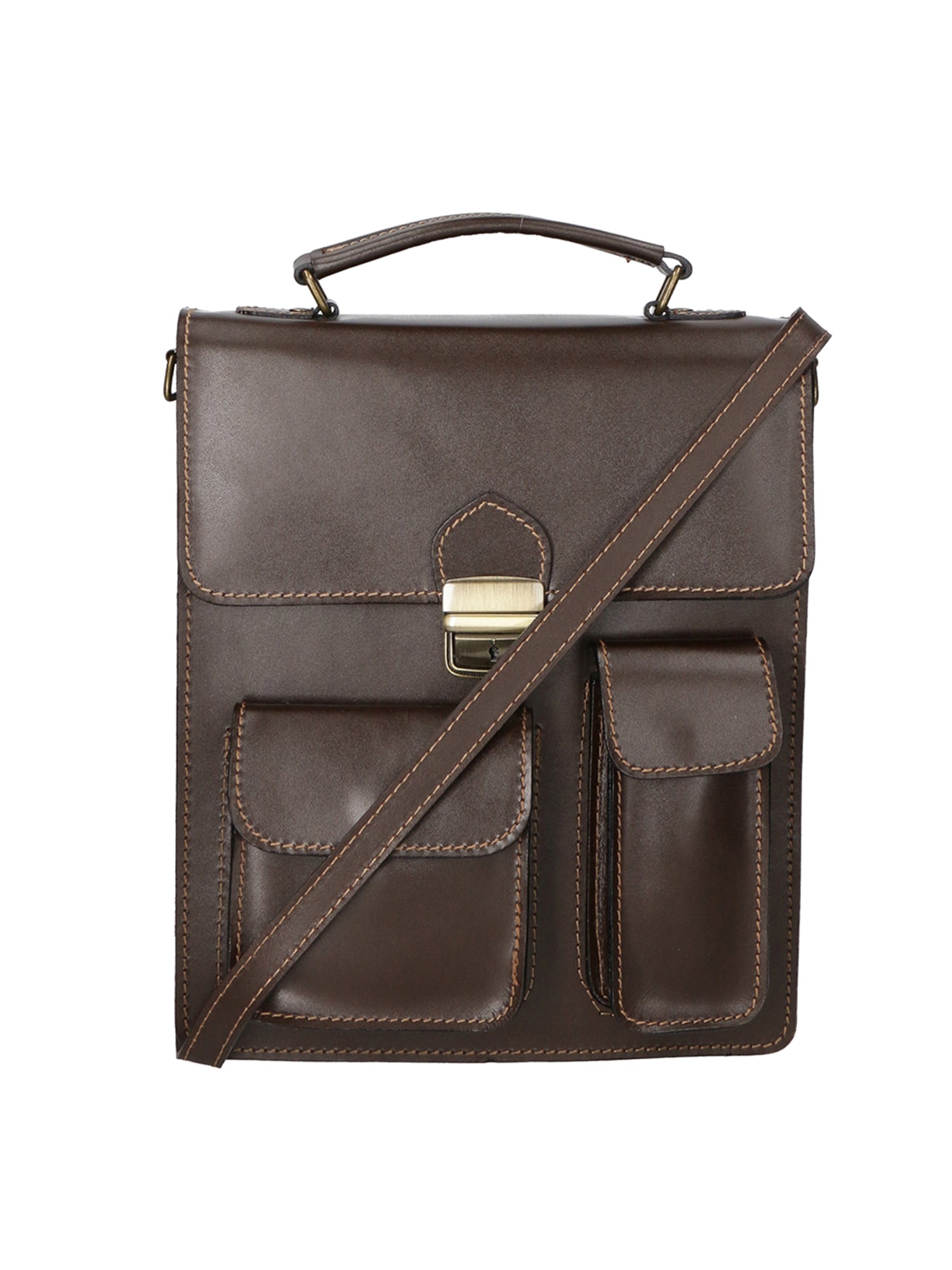 Tancredi Borsa da lavoro unisex in pelle Vera pelle 7013-TMORO DARK BROWN Gave Lux