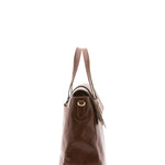 Borsa da viaggio unisex in vera pelle 100% cotone 4066-TESTA DI MORO Alessia Firenze