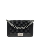 Borsa a mano da donna 100% Pvc FLAT M BALL-BLACK + SILVER Marc Ellis