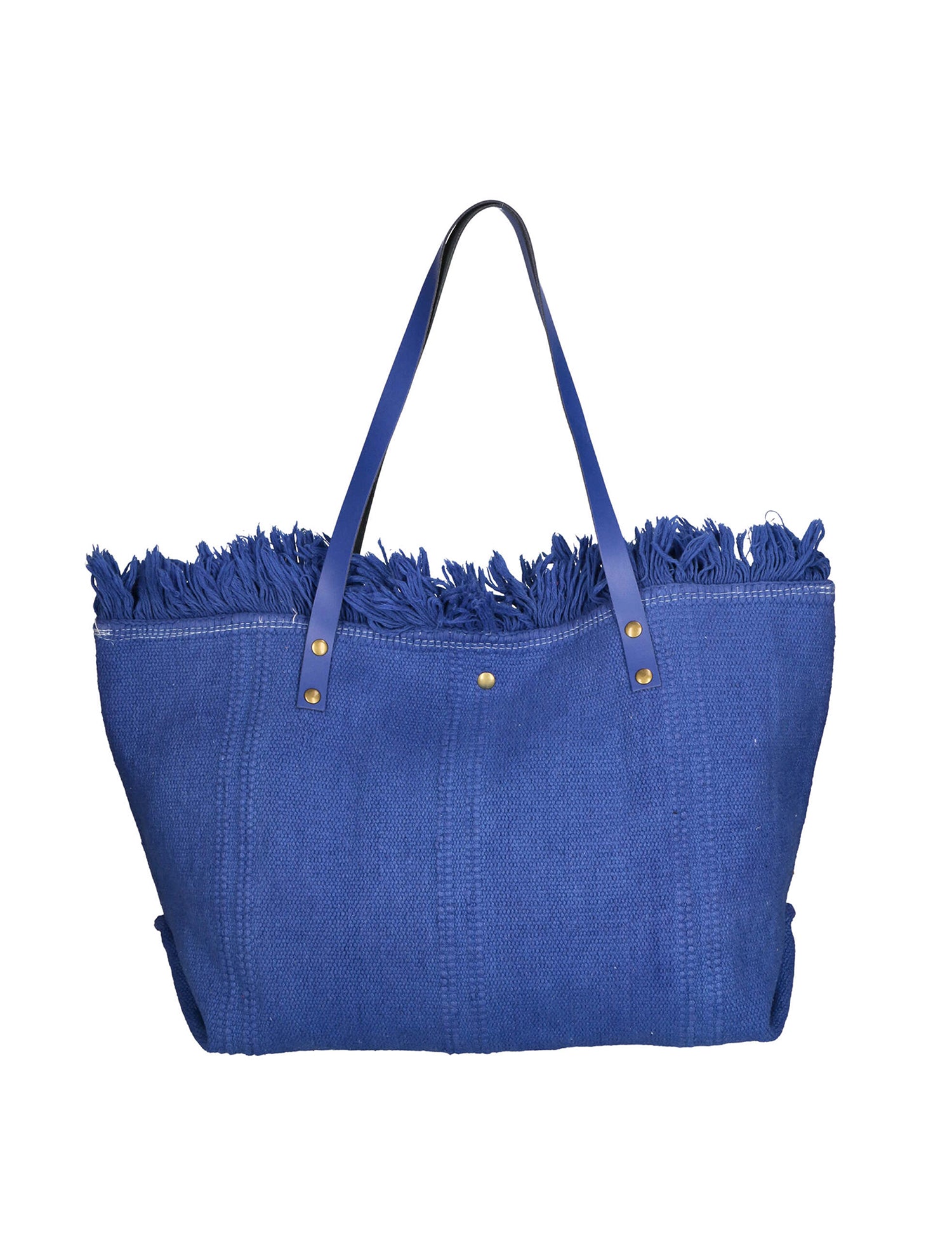 Agnese Borsa Shopper da donna Cotone e pelle 04649-D22 BLUETTE ROYAL BLU Gave Lux