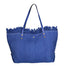 Agnese Borsa Shopper da donna Cotone e pelle 04649-D22 BLUETTE ROYAL BLU Gave Lux