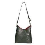 Carmine Borsa a spalla da donna Vera pelle 05442-LU14 VERDE SCURO DARK GREEN Gave Lux