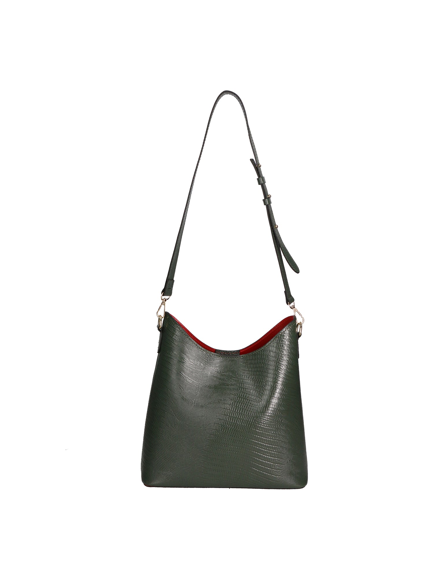 Carmine Borsa a spalla da donna Vera pelle 05442-LU14 VERDE SCURO DARK GREEN Gave Lux