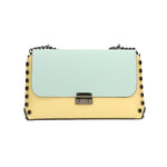 Vera pelle 8641-GIALLO+MARINA Borsa a tracolla da donna Evanthe Pro Gave Lux