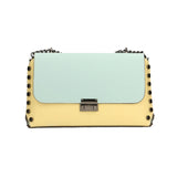 Vera pelle 8641-GIALLO+MARINA Borsa a tracolla da donna Evanthe Pro Gave Lux