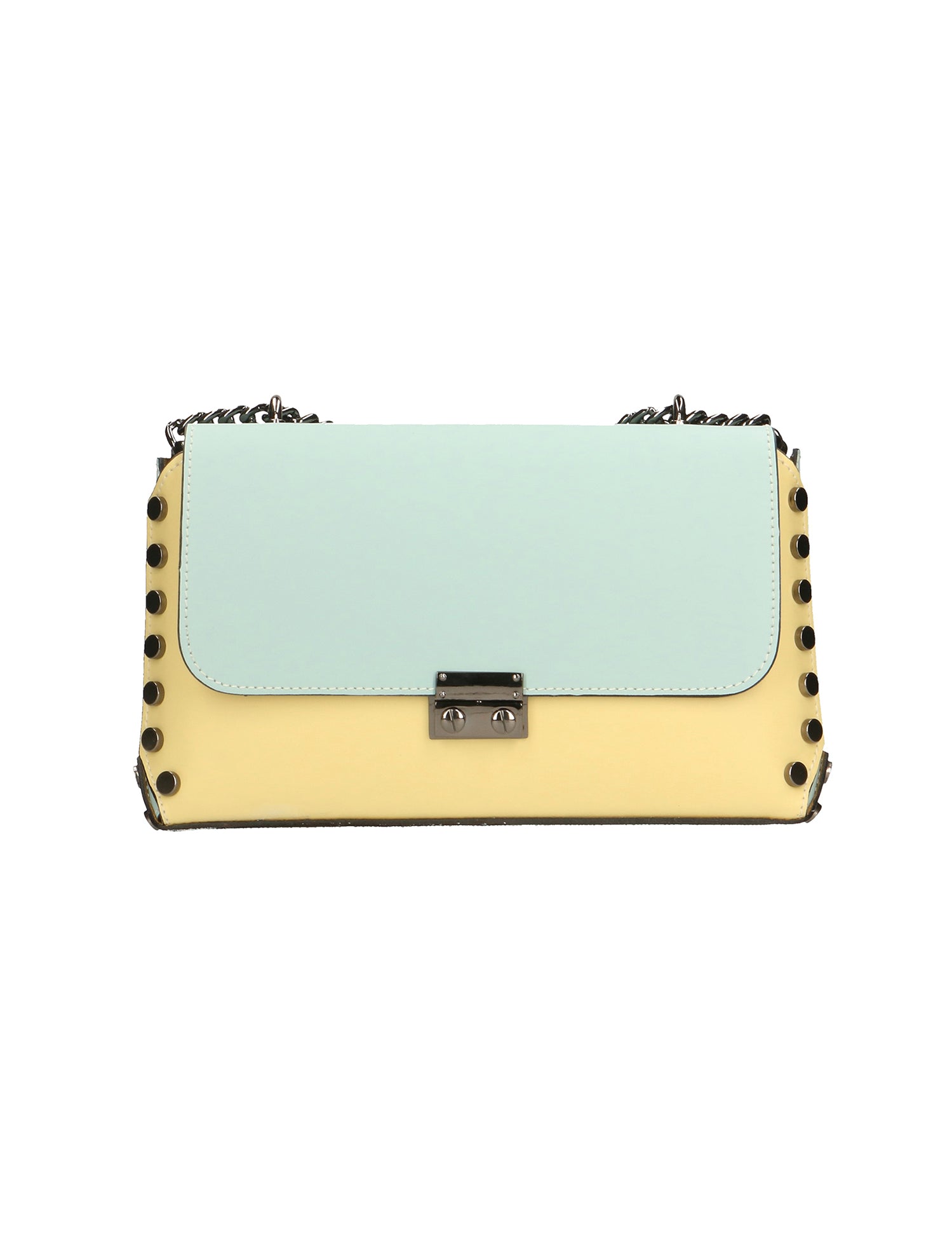 Vera pelle 8641-GIALLO+MARINA Borsa a tracolla da donna Evanthe Pro Gave Lux