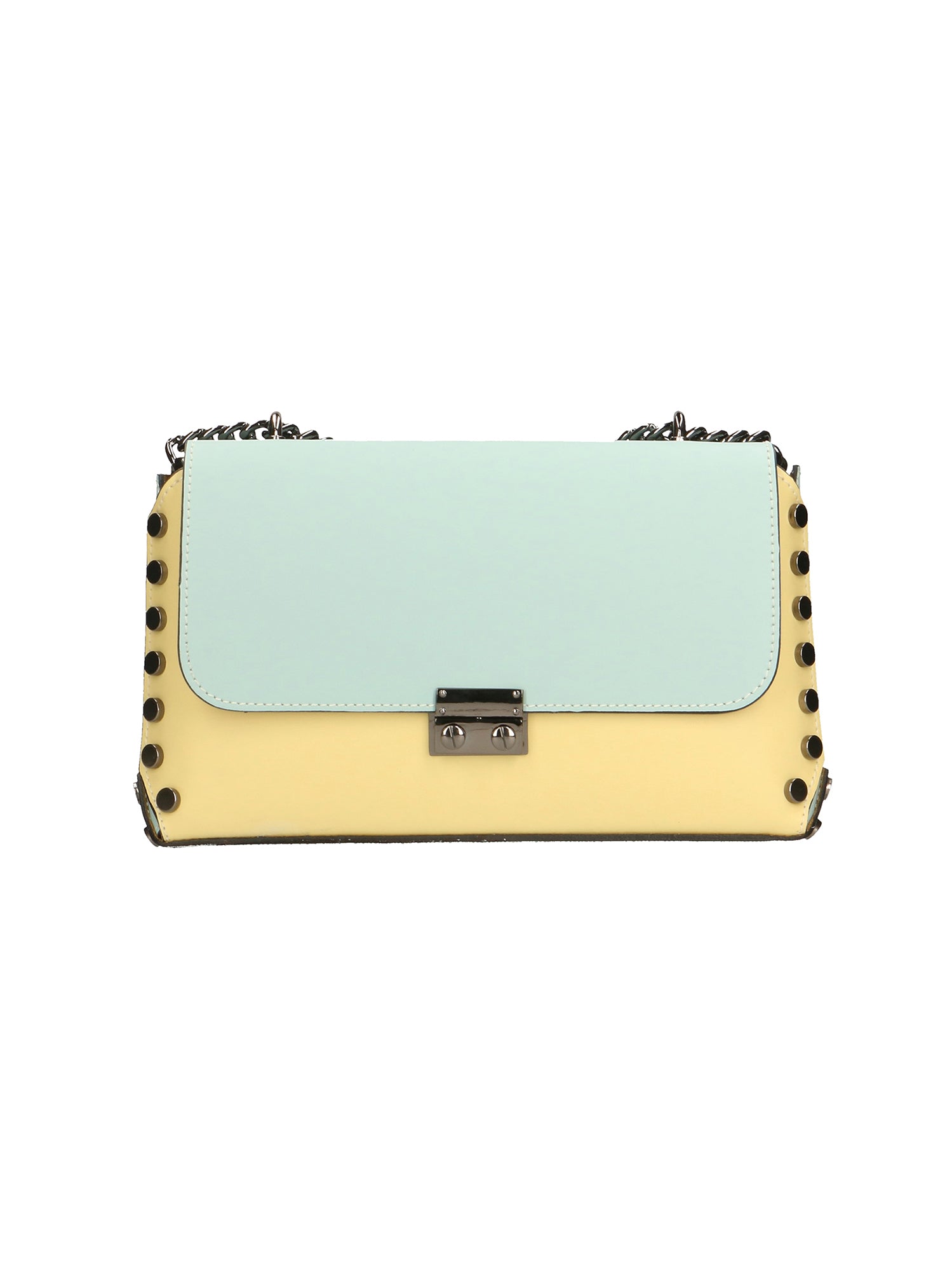 Vera pelle 8641-GIALLO+MARINA Borsa a tracolla da donna Evanthe Pro Gave Lux