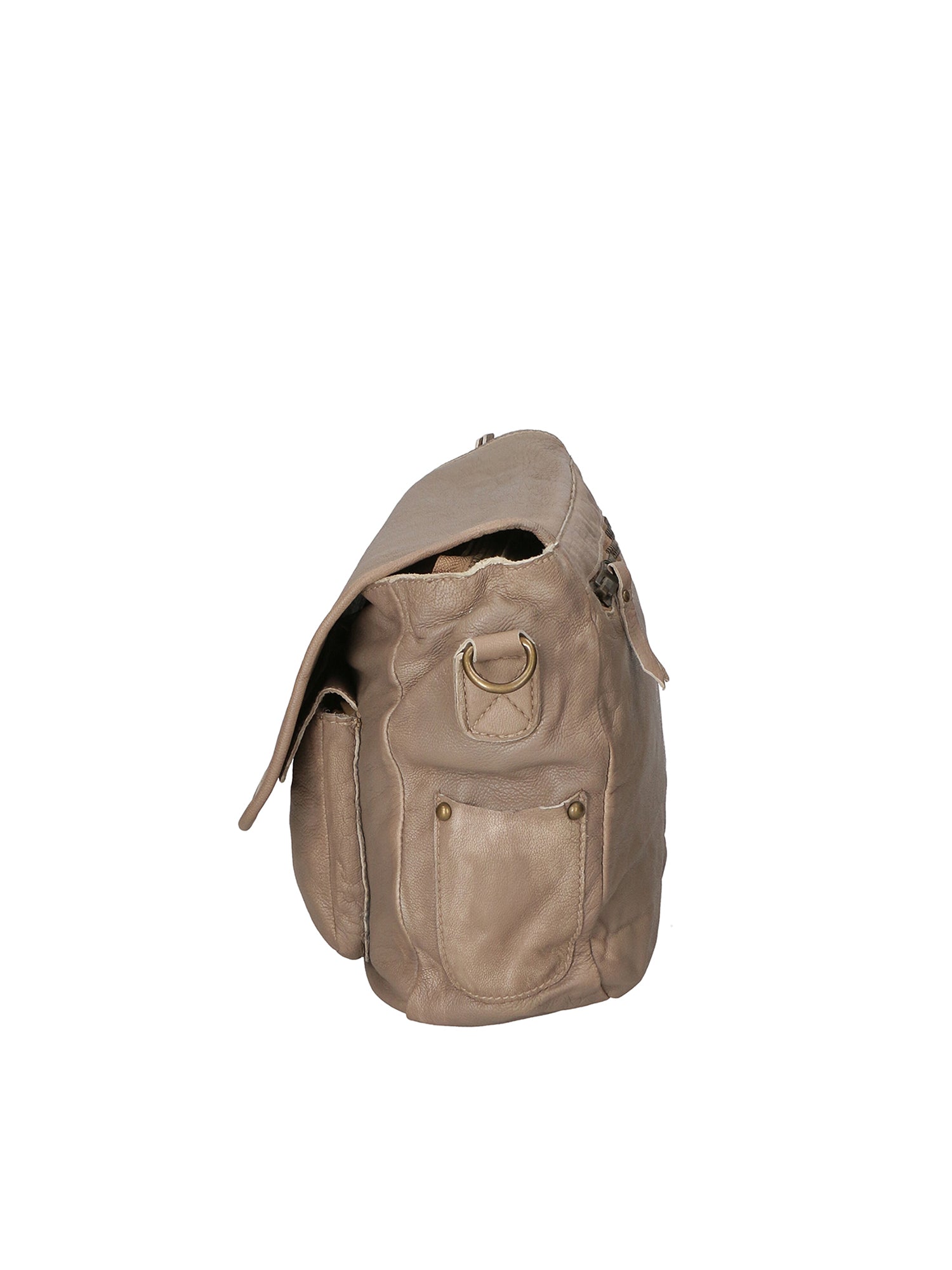 Clio Borsa a spalla da donna Vera pelle 5561-04 TAUPE Gave Lux