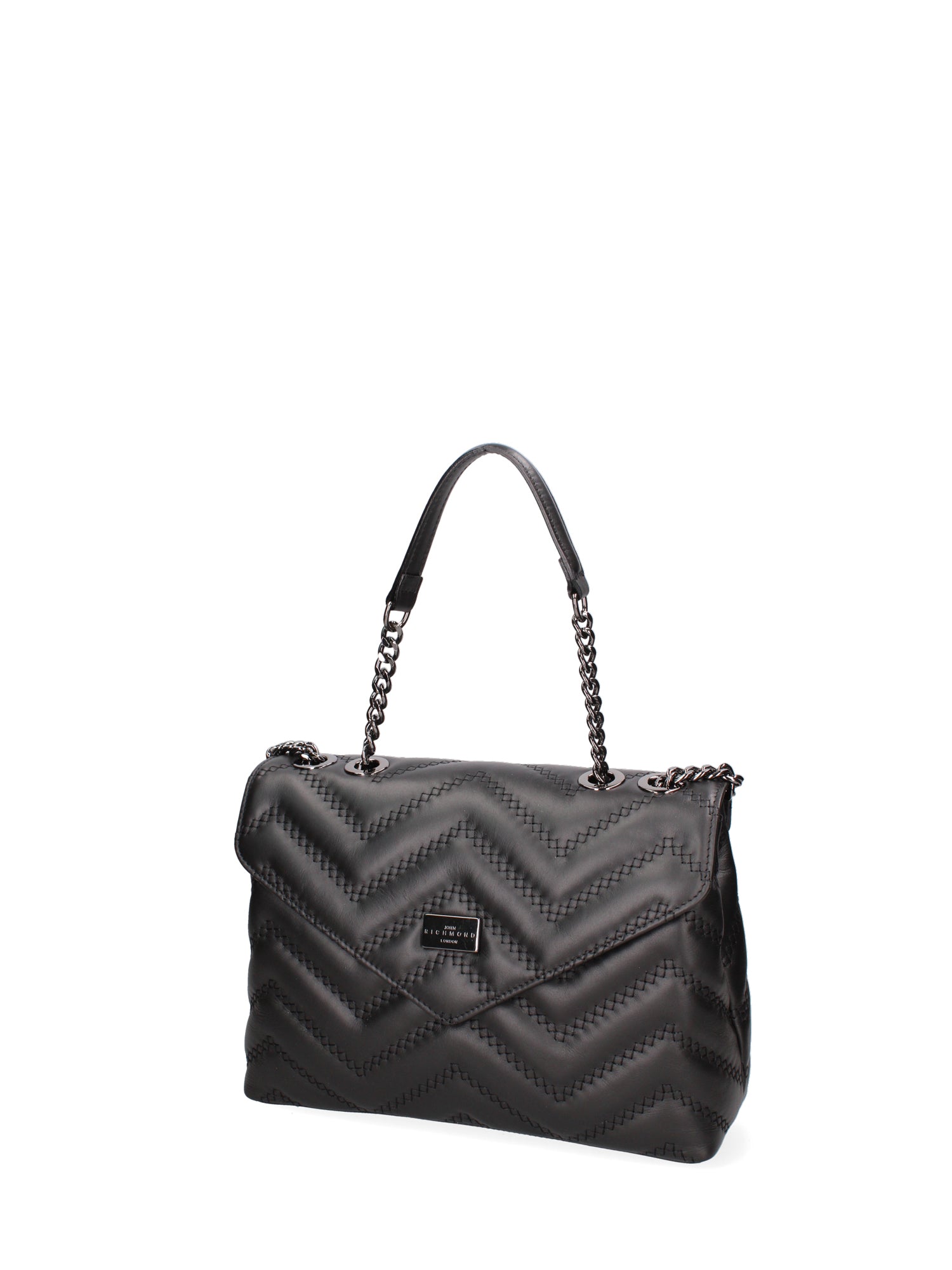 Borsa a spalla da donna 100% vera pelle JR-W-1130-RU-BLACK + GOLD John Richmond