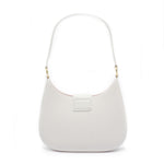 Borsa a spalla da donna 100% Pvc FLAT NEW YORK-WHITE + OFF GOLD Marc Ellis