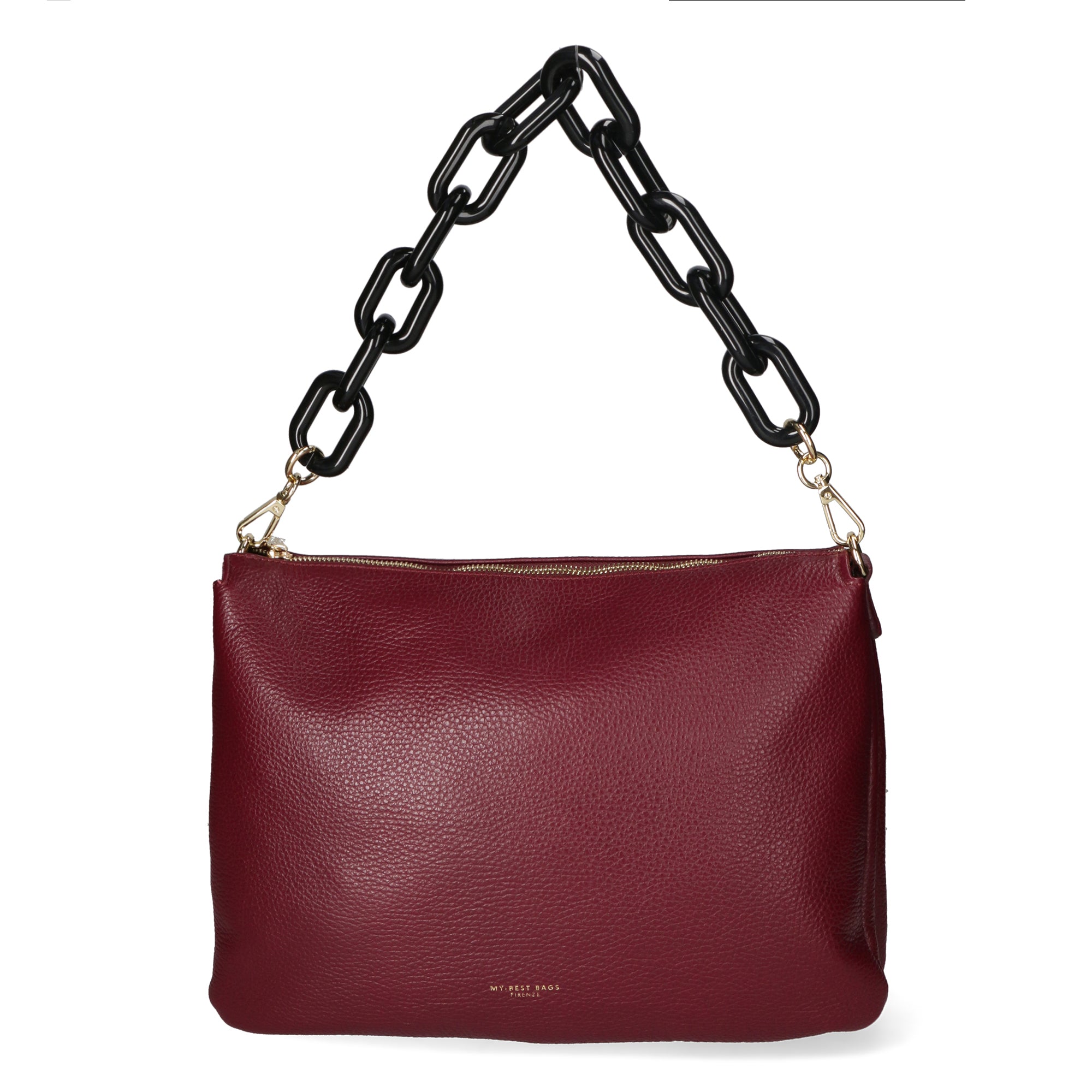 Borsa a tracolla da donna Vera pelle MYB-8019-FW-D90 BORGOGNA My Best Bag
