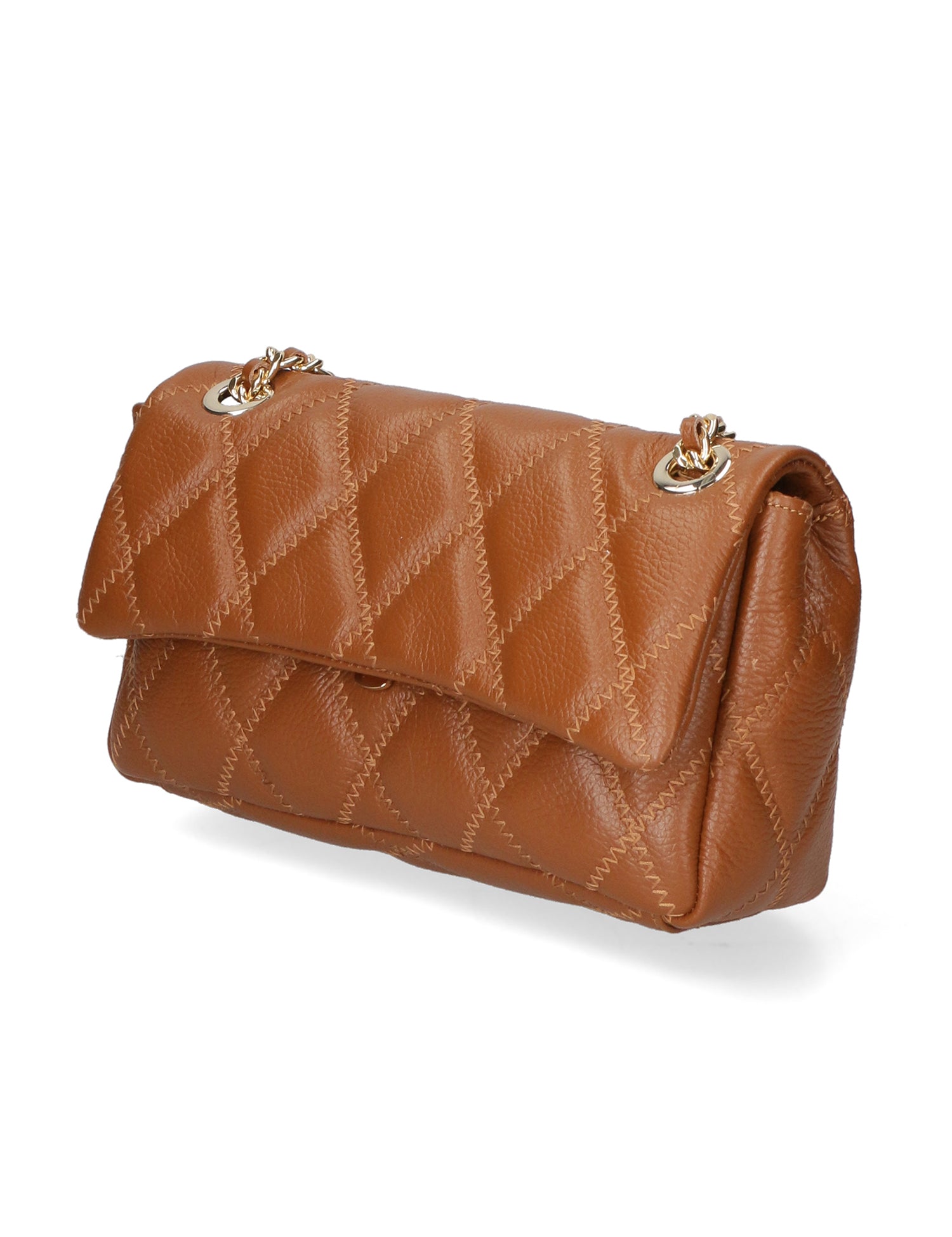 Ludovica Borsa a tracolla da donna Vera pelle 04228-D17 CUOIO SCURO DARK COGNAC Gave Lux